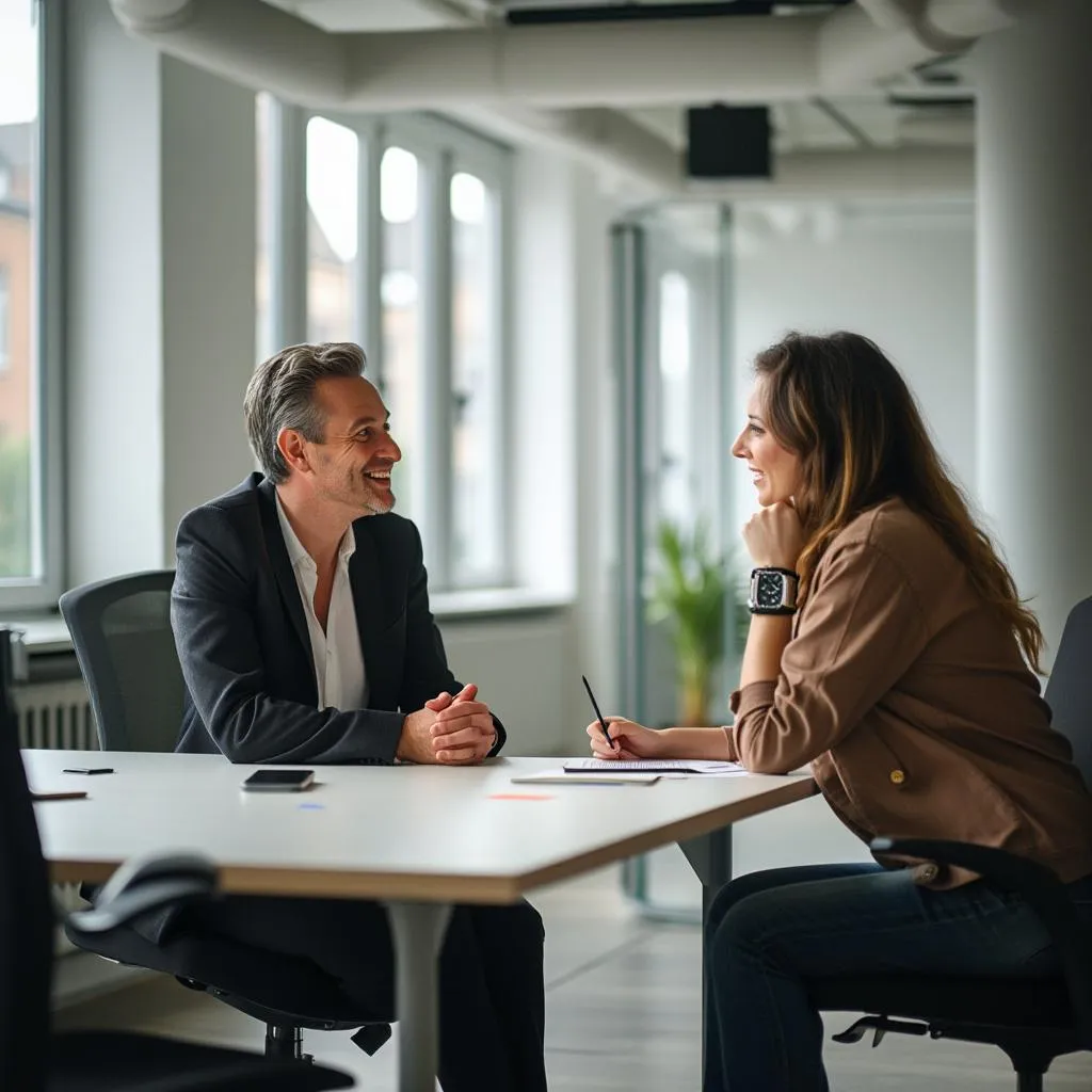 Coaching session in a modern London office