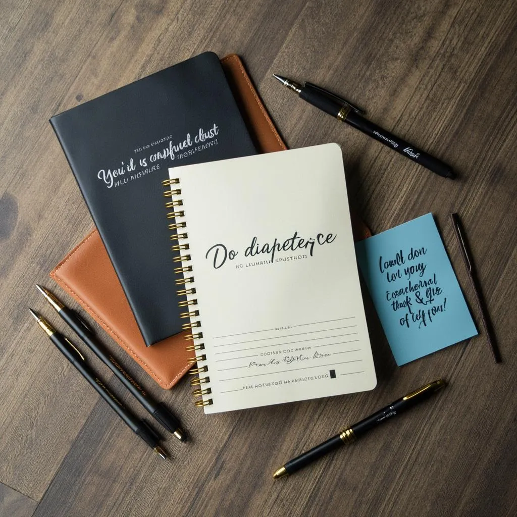 Close-up of coaching tools and notebooks