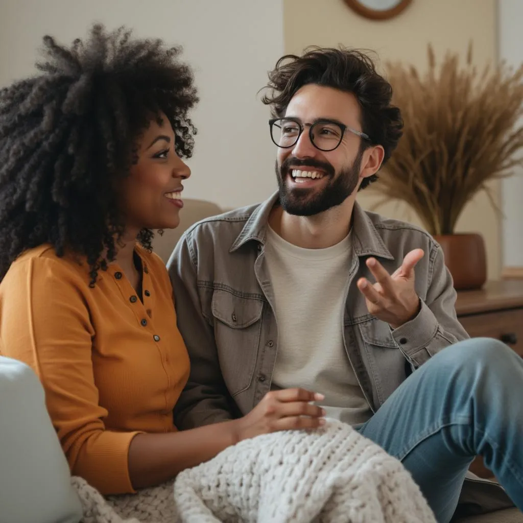 Couple in a relationship coaching session
